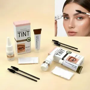 ICONSIGN Eyelash & Eyebrow Tinting Kit Bundle, 2 Counts/set Natural Look & Easy-to-use 7ml Balm Tubes with Developer, Long-lasting Waterproof Formula