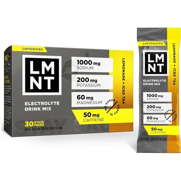 LMNT Zero Sugar Electrolytes - Lemonade Iced Tea | Drink Mix | 30 Count