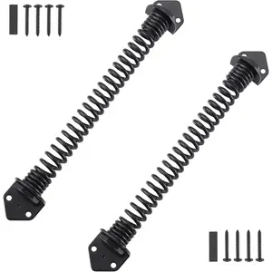 11" Gate Spring Self Closing Outdoor, Heavy Duty Gate Springs Black,Automatic Gate Closer for Wooden and Vinyl Fence, Adjustable Tension Door Springs to Close Door(Steel,2 Pack)