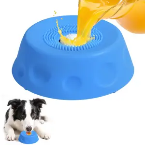 3-in-1 Suction Slow Feeder Dog Bowl, No-Spill Licking Mat with Treat Ball, Interactive Anti-Slip Bowl for Yogurt, Peanut Butter & Liquid Treats