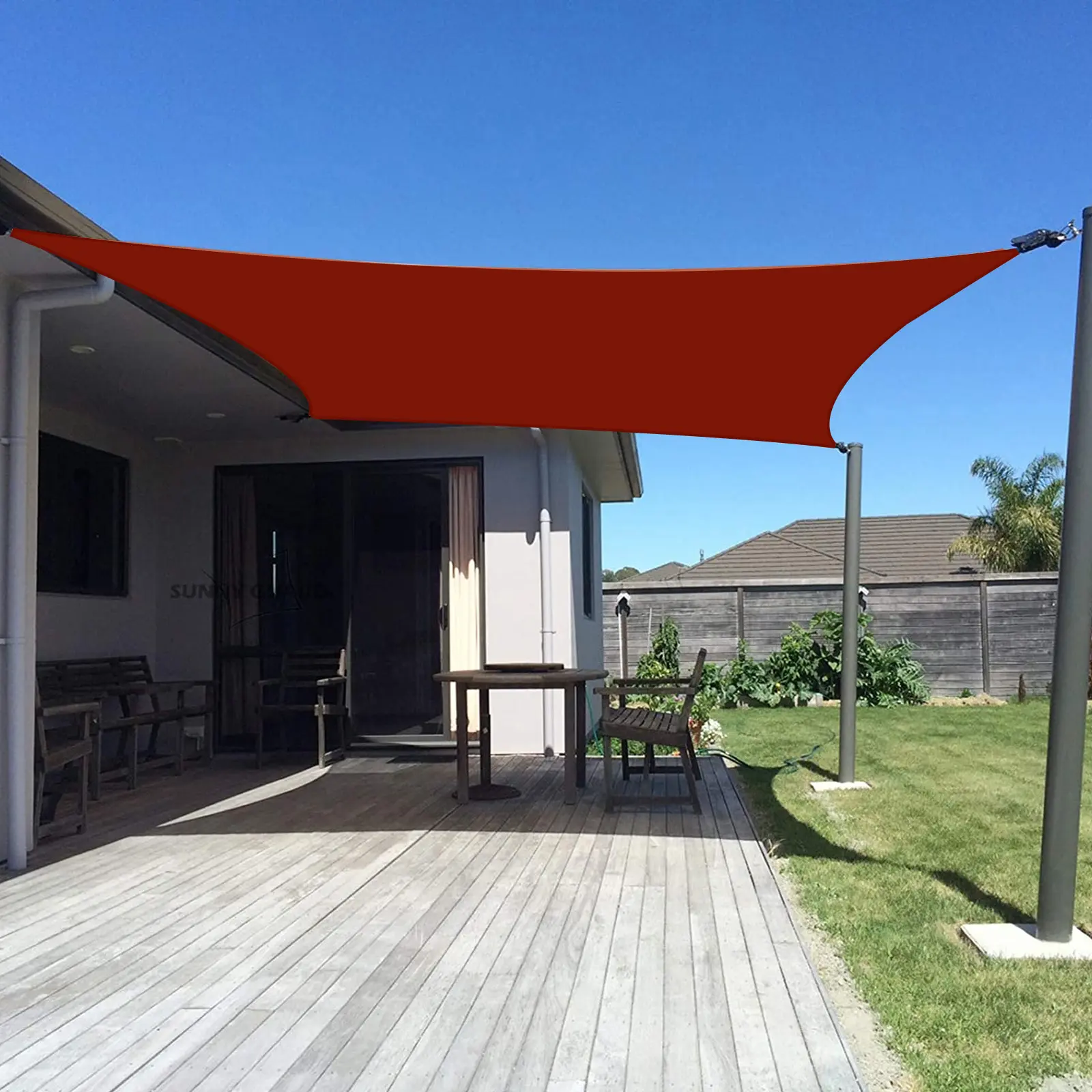 SUNNY GUARD Sun Shade Sail Square UV Block Awning Mesh Shade Sunshade Canopy for Backyard Porch Deck Patio Garden Pergola Outdoor Activities and Facility Cooling,summerwins