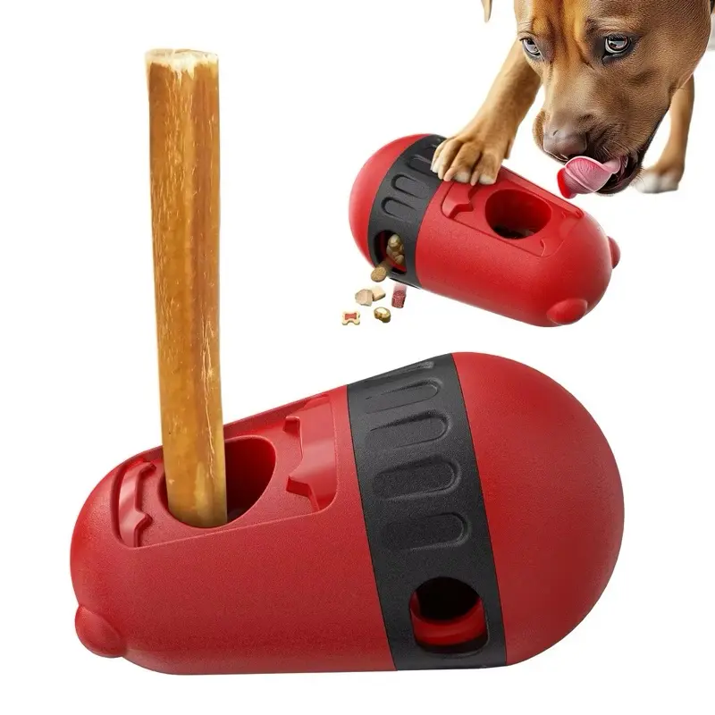 PAWFECT Bed Company and Pet Supply Bully Stick Holder Bully Stick Treat Holder Puzzle for Dogs, Interactive Chew Toy to Promote Mental Stimulation & Slow Feeding comes WITH 2 free bully sticks)