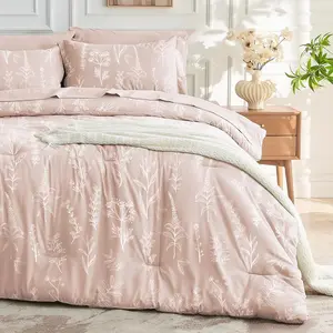 Cameo Pink a Bag King 7, King Comforter Botanical Flowers, Ultra  Sets with Comforter,, Pillowcases  Shams