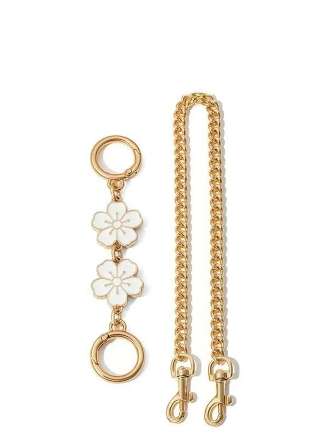 Cherry Blossom Bag Chain Extender, Metal Bag Strap for Handbag Transformation, Underarm Chain Accessory, Shoulder Strap Replacement, Bag Decorative Chain, Purse Extender Chain