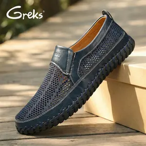 GREKS Men's Breathable Mesh Summer Shoes, Slip-On Casual Loafers