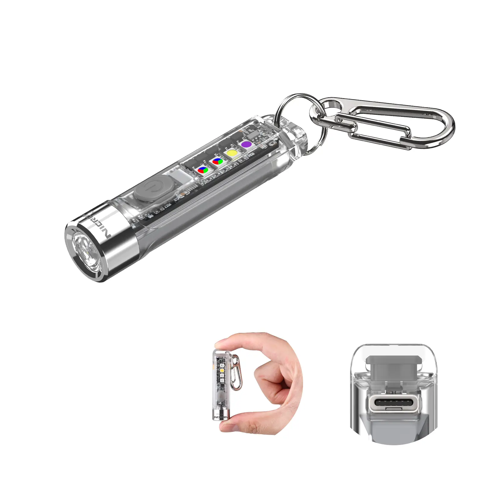 2025 Nicron K11 2.0 Rechargeable Keychain Flashlight Light Weight 400 Hight Lumen with Extra 4 Sidelight IPX4 EDC Mini Flashlight Be Used for Camping