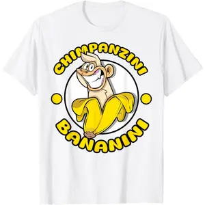 Funny Monkey Chimpanzini Bananini Italian Brainrot Meme T-Shirt