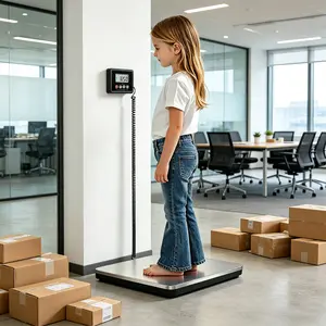 440lb/200kg Postal Shipping Scale with 10g High Accuracy, Stainless Steel Platform Digital Scale with Hold/Tare, Portable Parcel Courier Express Luggage Pet Scale for Small Business Packages, Battery & AC/DC Adapter