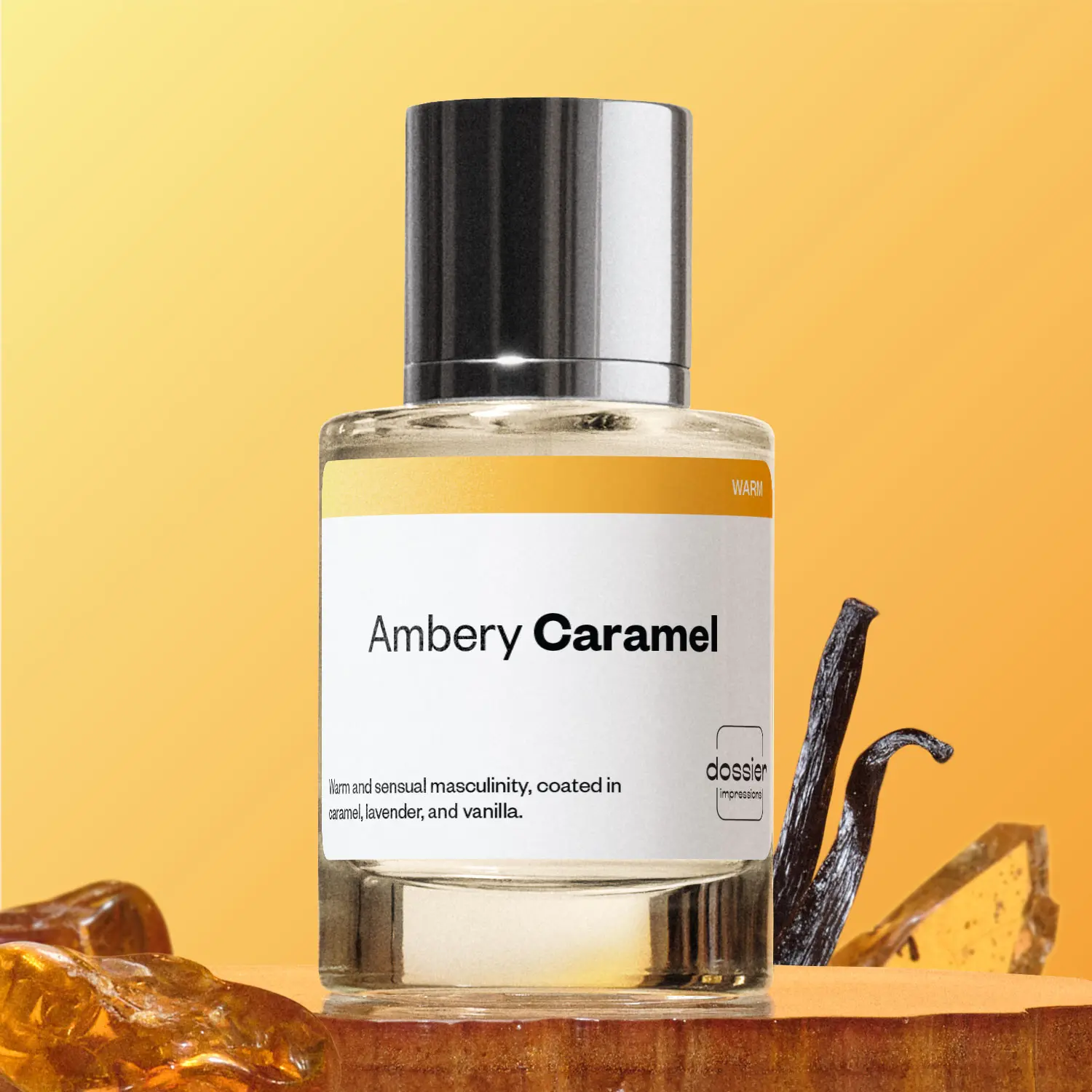 Ambery Caramel, Dossier, Men Perfume, Eau du Parfum, 50ml, Caramel, Cinnamon, Pineapple, Lavender, Vanilla, Cedarwood