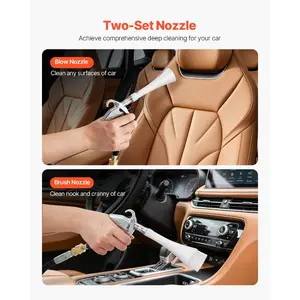 SummerWinsVEVOR Car Cleaning Gun, 6-9.2 Bar High-Pressure Air Blow Gun with 2 Set Nozzles, 360 Rotating Nozzle for Thorough Cleaning, Quickly Blasts Dirt and Dust from Surface, Work with 1/4 NPT Air Compressor, 360 Rotationdealsforyoudays