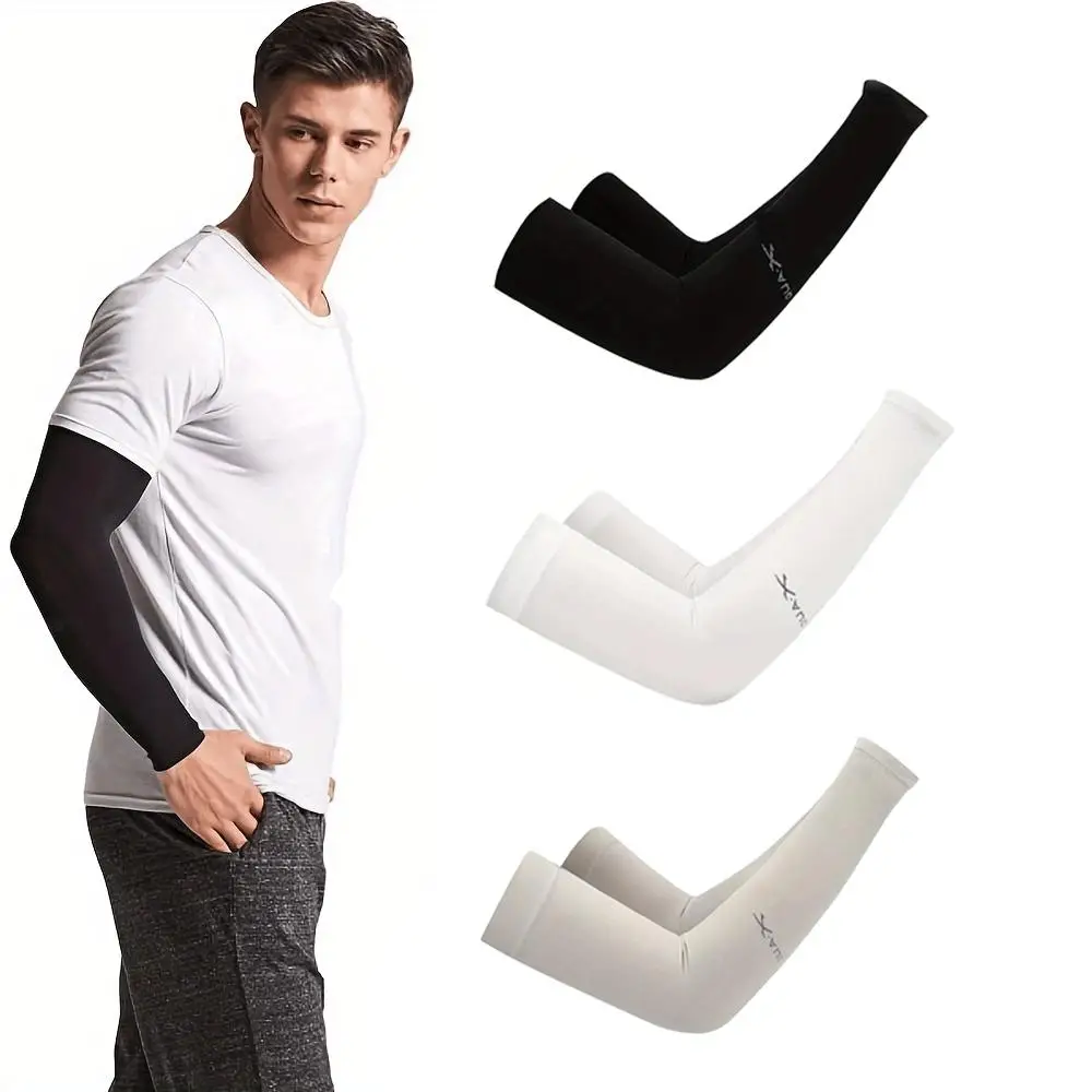 Random Color Cooling Arm Sleeves, 3 Pair Uv Protection Arm Sleeves, Elastic Arm Protective Sleeves, Sports Sleeves for Golf, Cycling, Running & Drivin