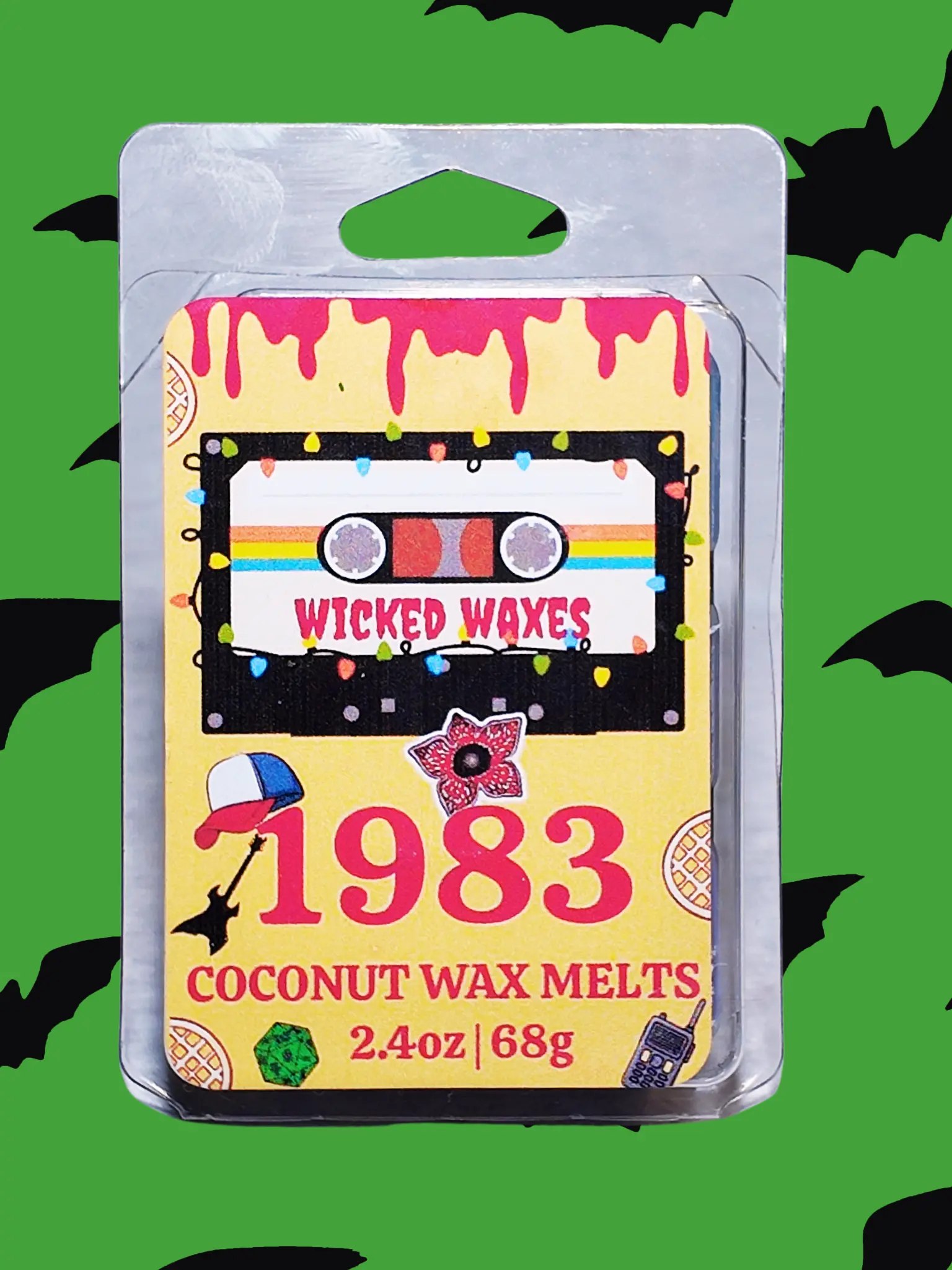 1983 Small Batch Hand-Poured Wax Melts - Strong-Scented Pumpkin Pecan Waffles - Stranger Things Inspired Halloween Coconut Aroma - 2.4oz 6 Cubes D20 Die Cozy Fall Boo Basket Home Decor Accessory