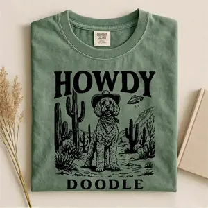 Howdy Goldendoodle T-shirt, Vintage 90s Dog Meme Graphic Tee, Animal Lover Shirt, Unisex Fit Design, Gift for Men and Women