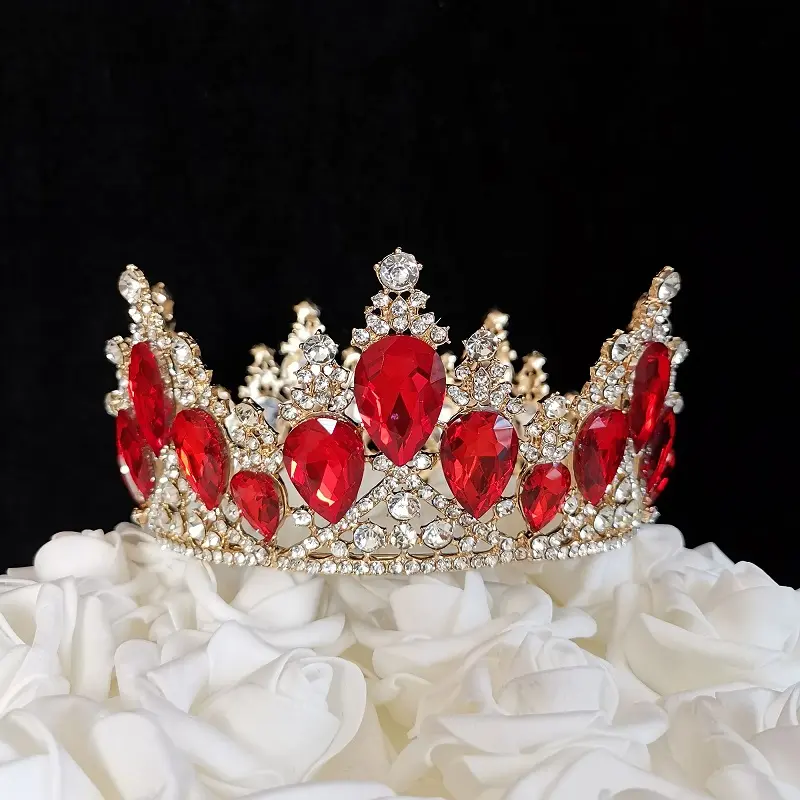 Tian Sweet 34014-RD 13oz Metallic Crown Shape Cake Topper, 1-Piece Party Decorations for Festive Home Supplies