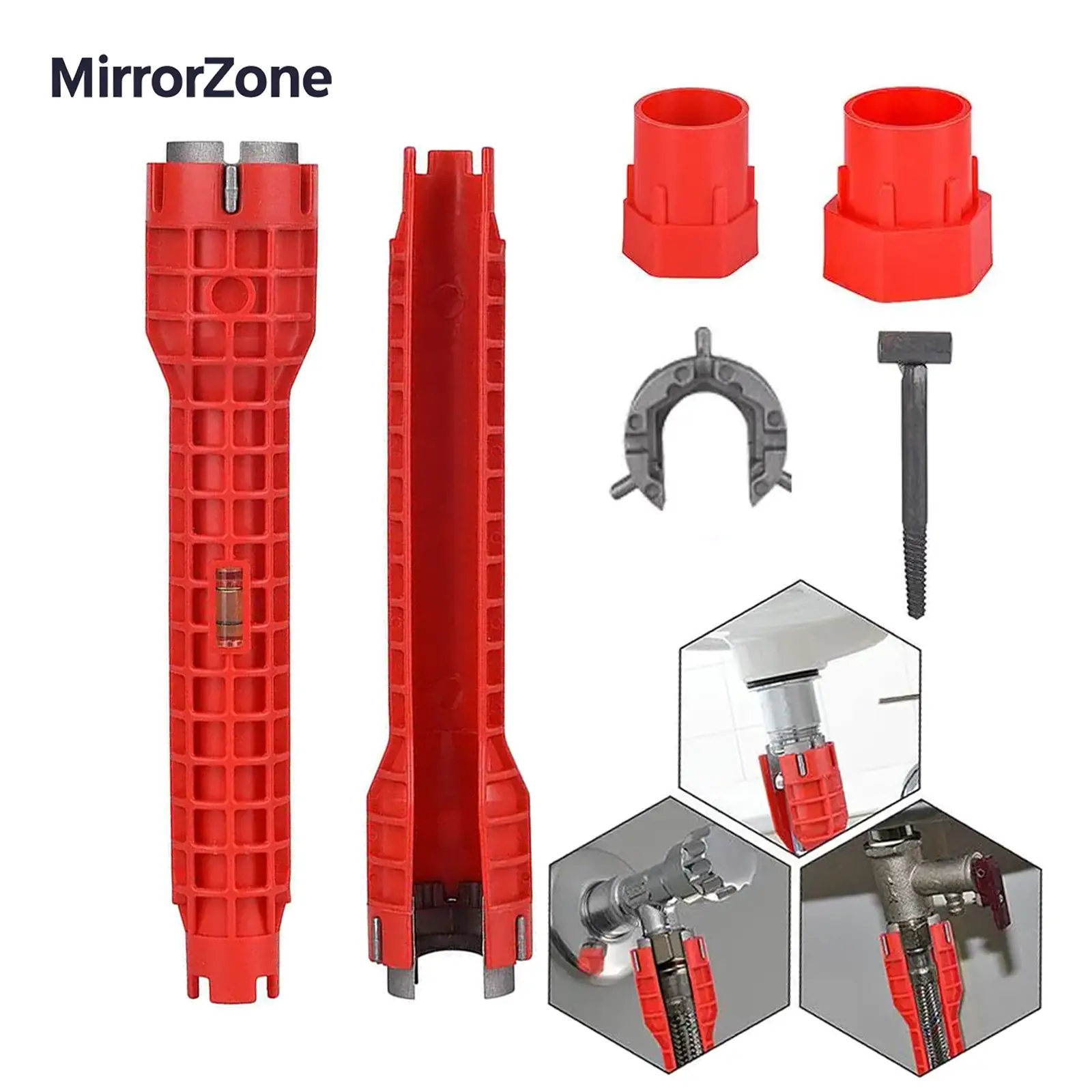 14-in-1 Faucet Wrench,Sink Faucet Installer Tool,Multi-functional Pipe Wrench,Bathroom Plumbing Installation & Repairs Wrench for Small Space Toilet K