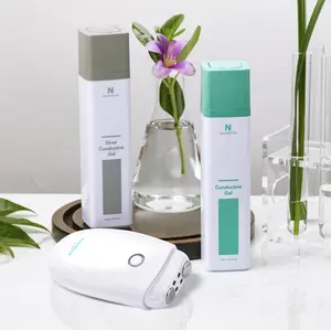 Face Massager Skincare Mini Device and 2 Premium conductive Gel - Facial Comfort Massager for Men and Women  Neck & Face Skin Tightening & Firming Massager Beauty Skin Device  Facial skincare Gift Device Facial Gel