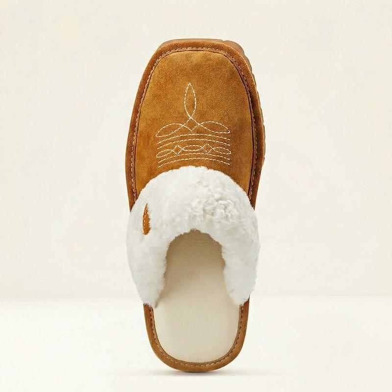 Western Cowgirl Boot-Stitch Women Slippers All-Season Cozy Indoor & Outdoor Wear 【Wide Feet PLS SIZE UP】