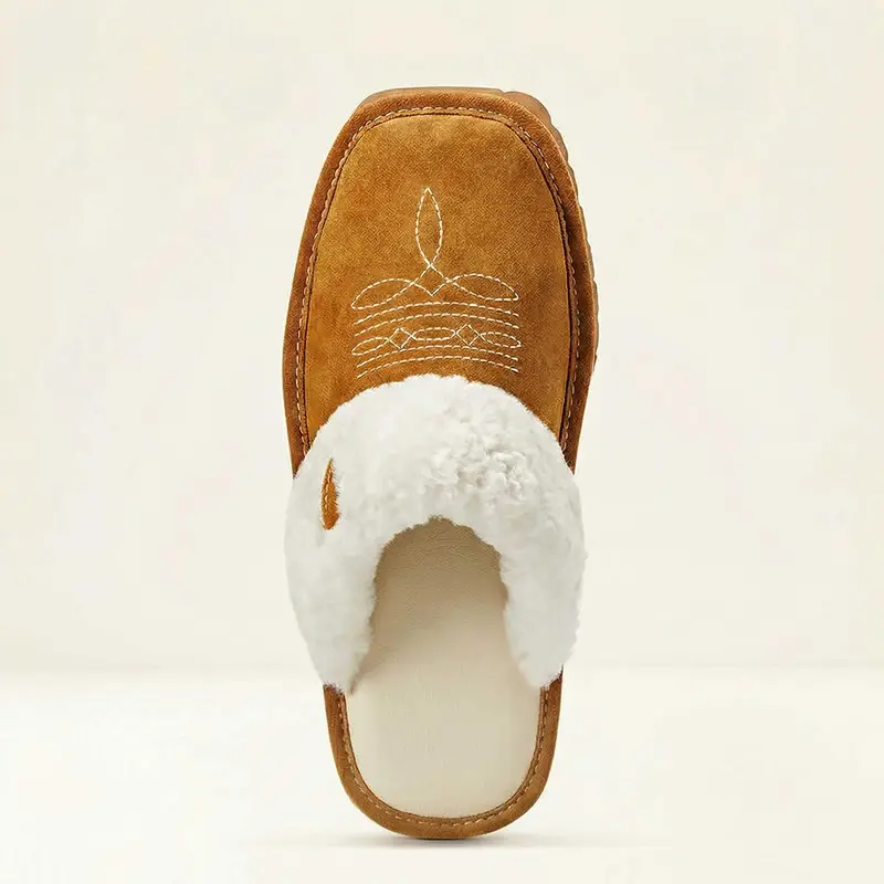 Western Cowgirl Boot-Stitch Women Slippers All-Season Cozy Indoor & Outdoor Wear 【Wide Feet PLS SIZE UP】