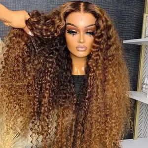 180 Density Highlight Wig Human Hair Water Wave Lace Front Wig 13x6 Hd Lace Frontal Wig 13x4 Lace P427 Honey Blonde Colored Hair Wigs Deep Wave Wig 100% Human Hair