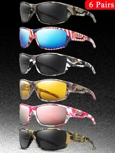 Unisex Camo Frame Polarized Sunglasses, Trendy Casual Sunglasses for Everyday Use, Fashion Accessories for Outdoor Activities