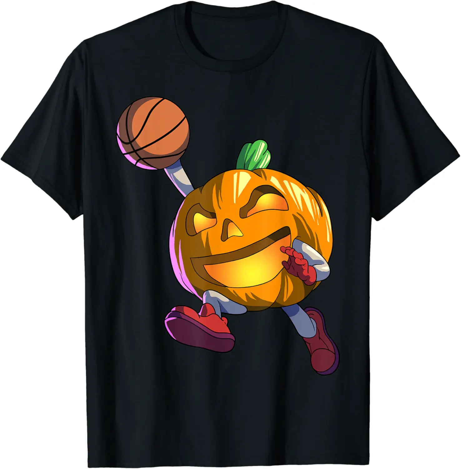 Basketball Pumpkin Halloween Men Boys Basketball Halloween T-Shirt - Bernadetab Shop DKNB0BB3GD63K