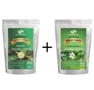 100% natural Brahmi & Bhringraj Hair Growth Combo promotes healthy hair. Unisex, gentle, smooth, and comfortable haircare solution Powder Thicker Hair Strengthening Hair