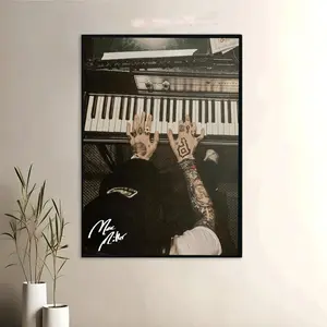 Vintage Mac Miller Piano Poster, Tribute Music Wall Art, No Frame Music Lovers Poster, Gift for Mac Miller Fans Artistic Decor