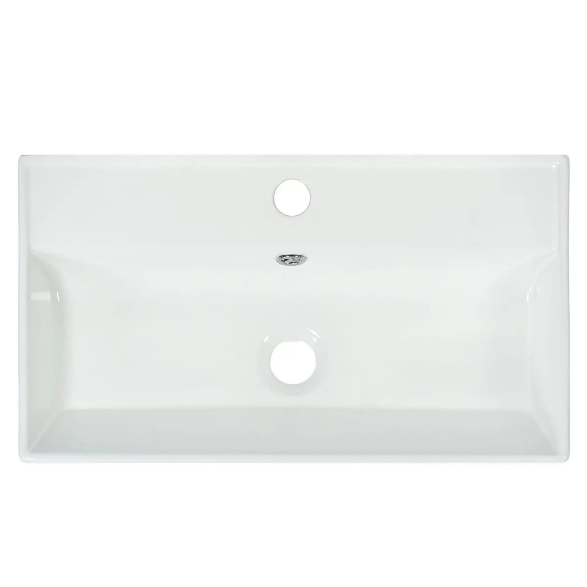 Ceramic Rectangle Drop-In Bathroom Sink - 12.20in(L)x21.60in(W)x5.10in(H) Modern Vanity Top Basin, Eco-Friendly, Durable, Heat Resistant, Scratch-Resistant, Stain-Proof, Easy-to-Clean, with Decorative Drain for Home Bathrooms