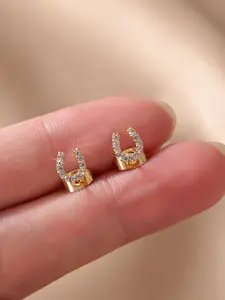 Women's U-Shaped Stainless Steel Earrings Set, Elegant Geometric Design, Daily Wear Jewelry Accessories, All-Season Fashion