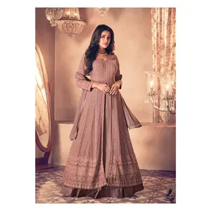Elegant Georgette Salwar Suit and Skirt Set with Sequin Details