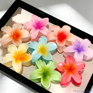 2026 New Candy Color Gradient Egg Flower Shark Hair Claw Clip, Colorful Elegant Barrettes Non-Slip Hair Accessories, Ideal for Bun Hairstyling, Daily Wear & Sweet Fashion Outfits