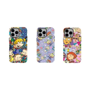 [No Magnetic] Ruggggrats Retro Collage Phone Cases,Durable 2-in-1 double layer design tough phone casing for iPhone 17 16 15 14 13 12 11 8 7 for Samsung Series,Cartoon Phone Casing