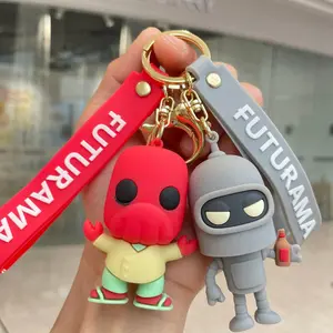 Futurama Philip J. Fry Keychian Anime John Zoidberg Accessories Key Chain Car Keyring for Boy Girl Holiday Gifts Jewelry