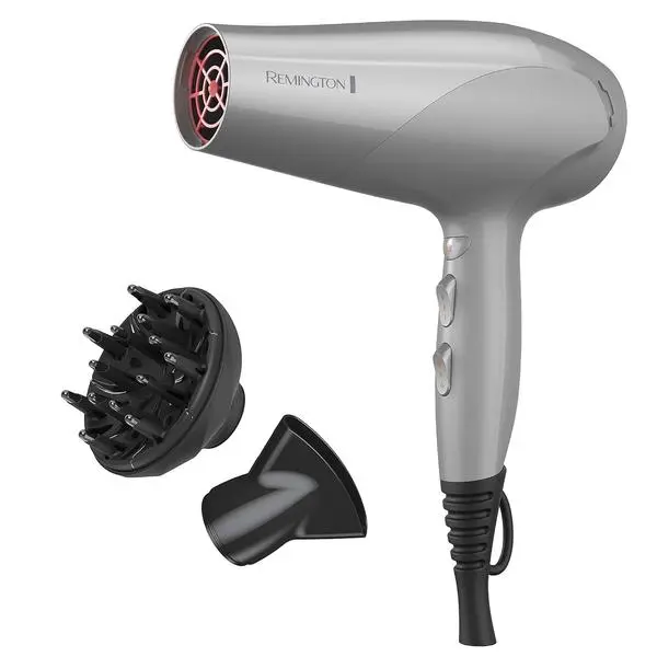 Remington Damage Protection Hair Dryer, Ceramic Ionic Technology | Diffuser and Concentrator Attachments, 3 Piece Set, 1875W Power, 3 Heat and 2 Speed Settings