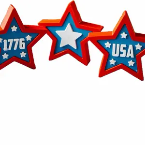 Happy 4th of July Decor | 3D Printed Patriotic Desk Sign | Independence Day Decoration | Red White & Blue USA Decor