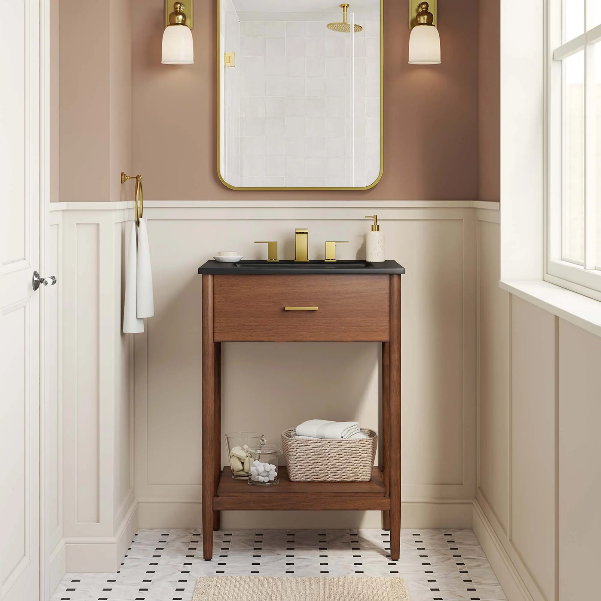 Zaire 24" Bathroom Vanity in Walnut Black