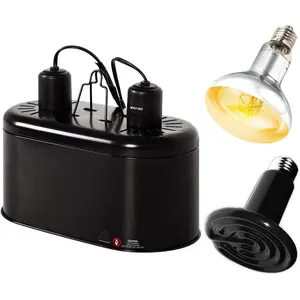Dual le Light Fixture, le Heat Lamp Combo Pack Include 100W Full  UVA UVB Light Basking Spot Lamp Bulb & 100W Ceramic Heat Emitter Heating Bulb