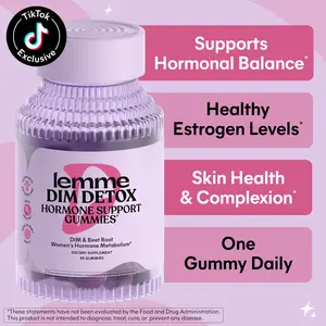 Lemme DIM Detox Hormone Support Gummies with DIM, Beet Root & B7 for Estrogen Metabolism, Hormone Balance & Skin Complexion for Women, Vegan, Gluten Free, Mixed Fruit Flavored (45 Day Supply)
