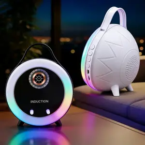 Tekgo Wireless Bluetooth speaker with sensor, 5-in-1 phone stand, emergency charging, portable power bank and tablet stand, with colored ambient light, freeing up your hands, suitable as a gift for friends and family.