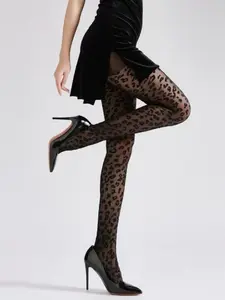 Leopard Print Pantyhose, Vintage Versatile, Sexy Sheer Stockings, 1 Pair, Fashionable and Stylish, Perfect for Any Occasion