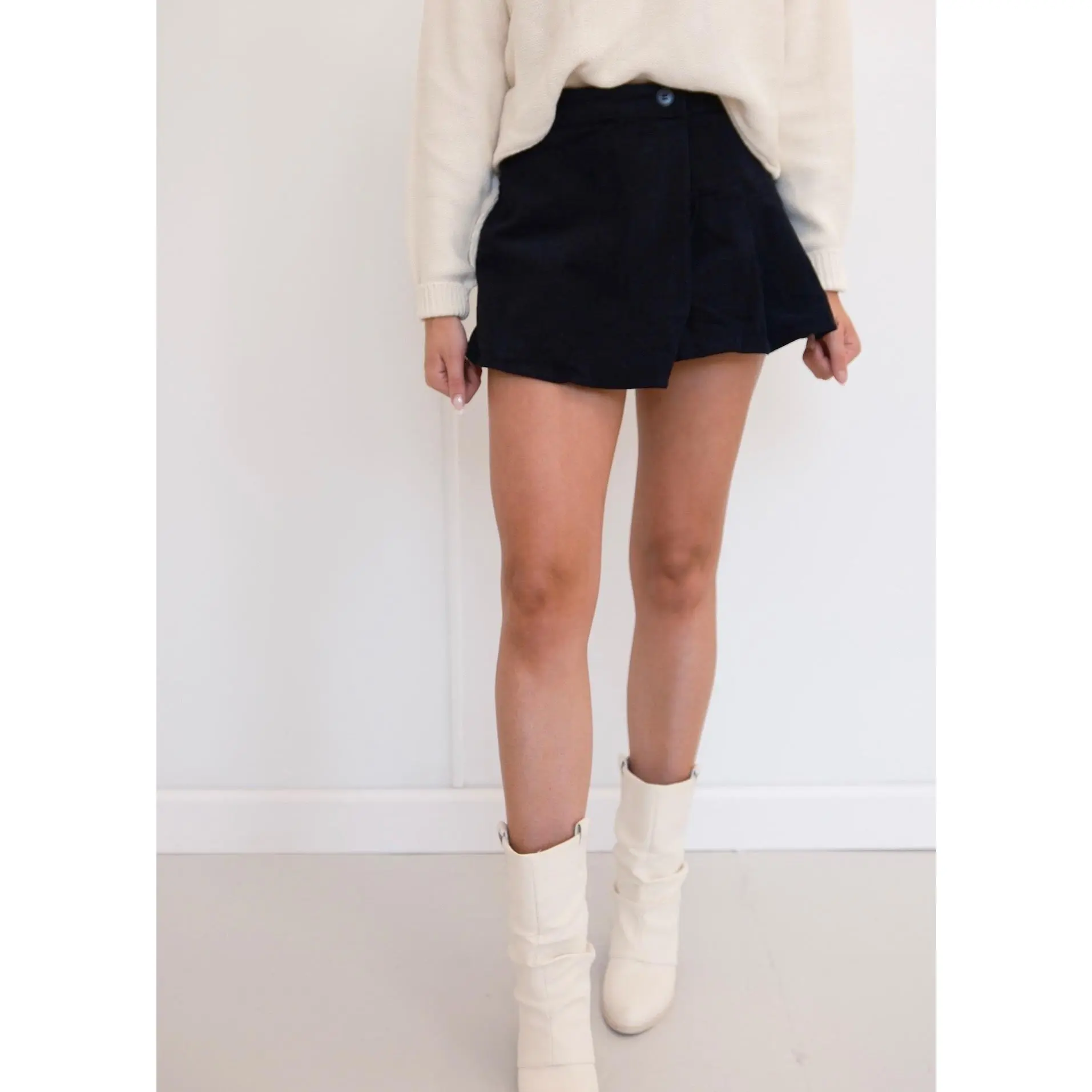 Corduroy Skort - Black