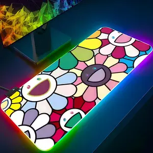 Art T-Takashi M-Murakamis Mouse Pad RGB gaming keyboard with LED backlight, rubber gaming mouse pad, keyboard mat