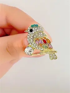 Bird Design Brooch Pin, Rhinestone Decorated Brooch Pin for Women & Girls, Fashion Accessories for Party, Daily Clothing Decor, for Birthday Gift, Jewellery