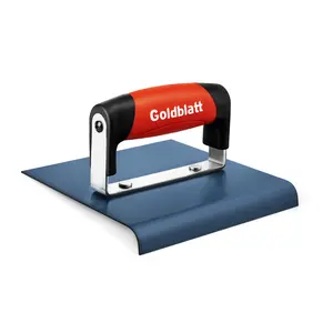 Goldblatt Concrete Edger Tool, 6" x 6" Blue Steel Edger, Durable High Carbon Steel Concrete Finishing Tools - Masonry Hand Tool with Soft Grip, Sturdy Steel Mounting