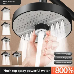 7-Inch Overhead Shower with Adjustable Water Pressure, Impact-Resistant Design, Waterfall Nozzle, Replaceable Filter, Easy Installation