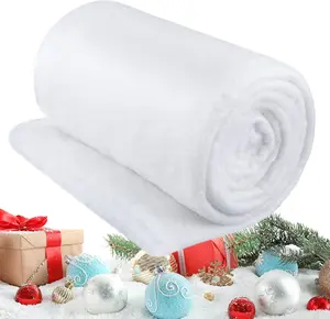 2 Pack 5 ft x10ft Large  Christmas Snow Blanket for Christmas Village Artificial Winter Snow Cover Faux Blanket Roll for Xmas Trees Craft Party Display Photo Prop