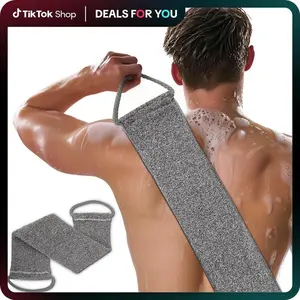 Unisex Body Exfoliating Towel, Premium Bamboo Fiber Scrubbing Cloth, Soft, Exfoliating, Gentle Bath Towel, Back Cleaning Sponge, Exfoliating Back Washcloth
