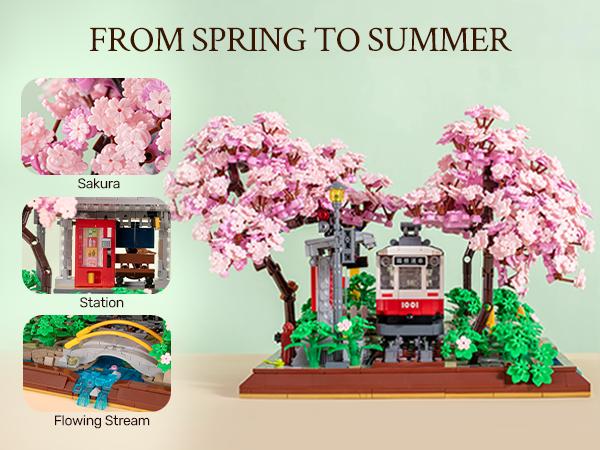 【Summervibes】WISE BLOCK Sakura Tree Building Block Set for Adult 900Pcs Artificial Blocks Unique Structures Fun Wooden Model Kit Wooden Diy Kit