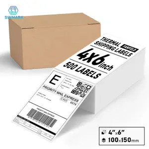 500 Sheets 10x15cm Foldable Thermal Label Paper, Waterproof Oil-Resistant High Clarity Adhesive, Compatible with Most Thermal Printers