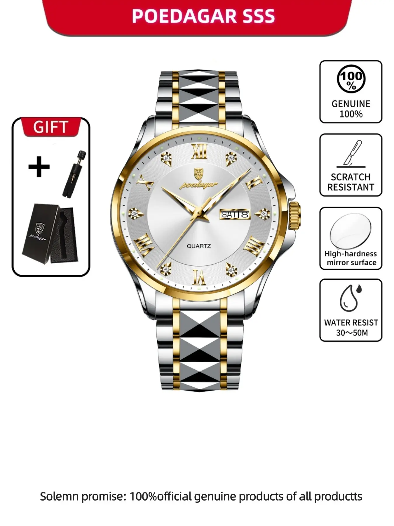 Men's Business Fashion Round Dial Analog Quartz Watch, Quartz Wristwatch, Fashion Watch for Party, Daily Clothing Decor, Trendy All-match & Exquisite Watch for Birthday Gift with Box, Business Fashion Watches, Analog Wristwatches